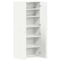 Schoenenkast met plank Wit 80 x 35.5 x 180 cm Bewerkt hout - thumbnail