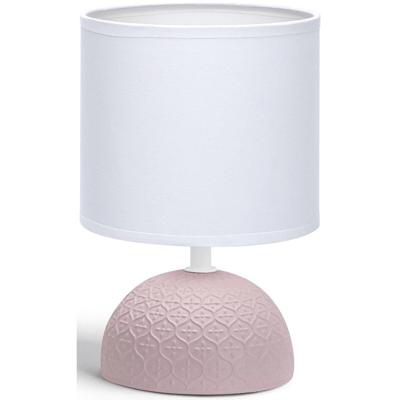 LED Tafellamp Keramiek - Mat Roze - E14 Fitting - 40W Max - Met Snoerschakelaar - Aigi Conton