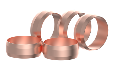 Kirchhoff Koperen klemring, blank, 18 mm, klemkoppeling voor koperen buis (5x) - 989461417