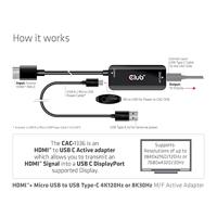CLUB3D HDMI + Micro USB to USB Type-C 4K120Hz or 8K30Hz M/F Active Adapter - thumbnail
