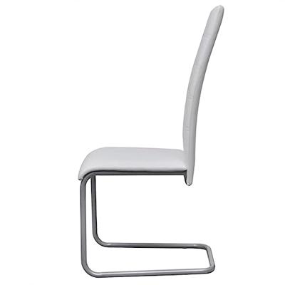 Eetkamerstoelen 4 st kunstleer wit