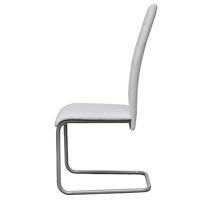 Eetkamerstoelen 4 st kunstleer wit - thumbnail