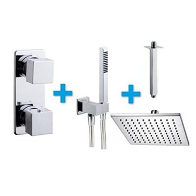 Regendoucheset Inbouw Plafond Mila 30cm Vierkant Chroom Thermostaatkraan Handdouche Regendoucheset Inbouw Plafond Mila 30cm Vierkant Chroom Thermostaatkraan Handdouche