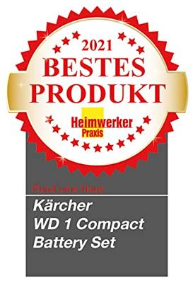 Kärcher Home & Garden WD 1 Compact Battery 1.198-301.0 Nat- en droogzuiger 230 W 7 l Incl. accu