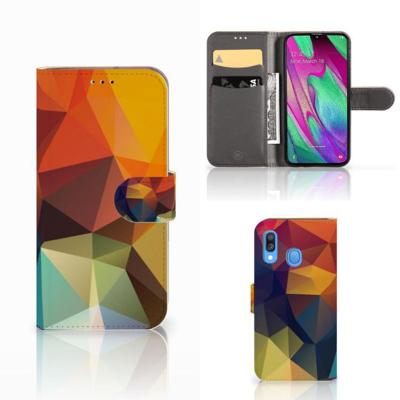Samsung Galaxy A40 | Book Case | Polygon Color Samsung Galaxy A40 | Book Case | Polygon Color
