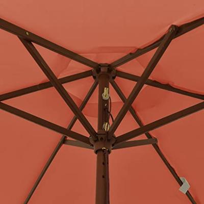 VidaXL Parasol met houten paal 196x231 cm terracottakleurig