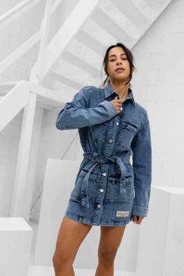 Malelions Cargo Dress Dames Denim - Maat M - Kleur: Lichtblauw | Soccerfanshop