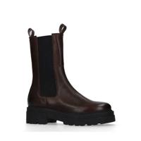 Sacha hoge leren chelsea boots donkerbruin - thumbnail