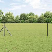 VidaXL Afrasteringspaal grijs 10 x 0,5 m (25 mm gaas) staal en pvc - thumbnail