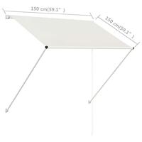 VidaXL Luifel uittrekbaar 150x150 cm crème - thumbnail