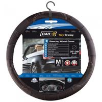 Car Plus stuurhoes universeel leer zwart 37 39 cm - thumbnail