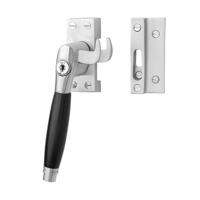 De Oude Deurklink Klassieke raamsluiting mat nikkel met slot en ventilatiestand links - thumbnail