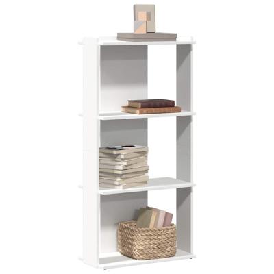Boekenkast 3-laags 60x30x120 cm bewerkt hout wit