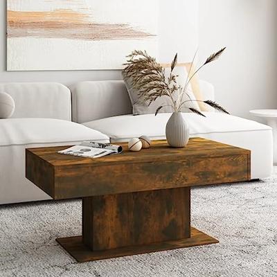 Salontafel 96x50x45 cm bewerkt hout gerookt eikenkleurig