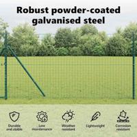 VidaXL Afrasteringspaal 7 pcs groen staal - thumbnail