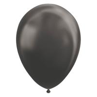 Globos Ballonnen metallic zwart 30cm, 10st. - thumbnail