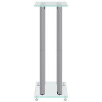 VidaXL Luidsprekerstandaards 2 st 4 pijlers gehard glas zilverkleurig - thumbnail