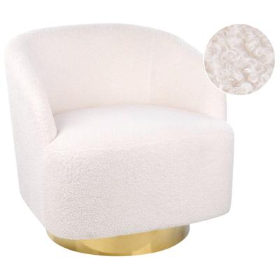 Beliani - LAVIK - Fauteuil - Wit - Polyester Beliani - LAVIK - Fauteuil - Wit - Polyester