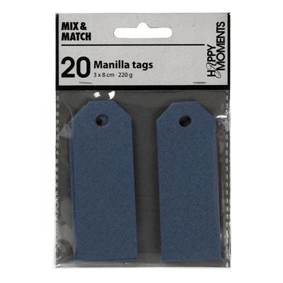 Creativ Company Manilla labels blauw, 20st. Creativ Company Manilla labels blauw, 20st.