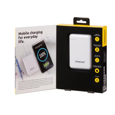 Intenso XS10000 Powerbank 10000 mAh LiPo Wit Statusweergave Intenso XS10000 Powerbank 10000 mAh LiPo Wit Statusweergave