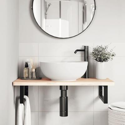 Wandbeugels voor wasbak 2 st rechthoekig staal zwart Wandbeugels voor wasbak 2 st rechthoekig staal zwart