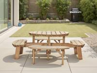 Ronde picknicktafel TRAPANI 8 personen noorse den/spar - thumbnail