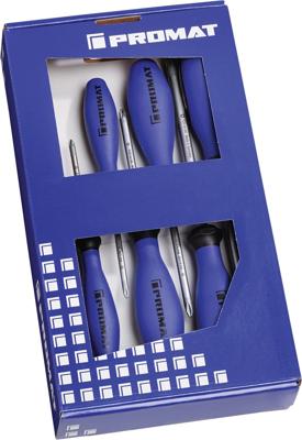 Promat/Tecwerk Schroevendraaierset | 6-delig PH / PZD | 3-componentengreep | ronde kling - 4000827126