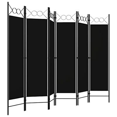 VidaXL Kamerscherm met 6 panelen 240x180 cm zwart VidaXL Kamerscherm met 6 panelen 240x180 cm zwart