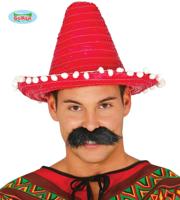 Mexicaanse sombrero rood 33cm - thumbnail