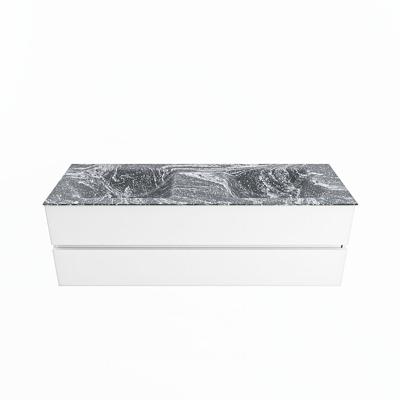 MONDIAZ VICA-DLUX 150cm badmeubel onderkast Talc 2 lades. Inbouw wastafel CLOUD dubbel zonder kraangat, kleur Lava.