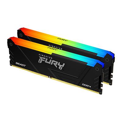 Kingston FURY 64 gb ddr4-3200 kit werkgeheugen (zwart, beast rgb, xmp 2.0)