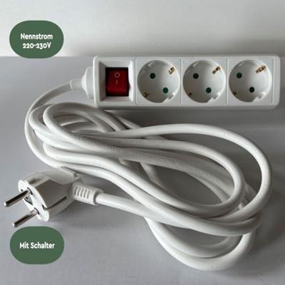 Stekkerdoos brasq 3 voudig 3 meter wit