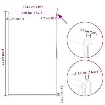 VidaXL Rolgordijn verduisterend 124,4 x 175 cm stofbreedte 120 cm rood