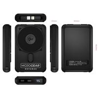 MOJOGEAR NovaMag All-in-1 Powerbank 10.000 mAh - Draadloos Qi2 & ingebouwde kabels - Zwart - thumbnail