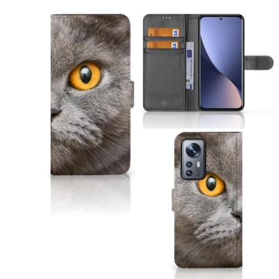 Telefoonhoesje | Met pasjeshouder | Xiaomi 12 Pro Britse Korthaar Telefoonhoesje | Met pasjeshouder | Xiaomi 12 Pro Britse Korthaar