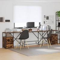 Bureau met lade Gerookt eiken 182 x 101 x 87.5 cm Bewerkt hout - thumbnail