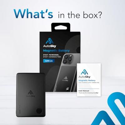 AutoSky Magnetische Powerbank 5000mAh met Display voor iPhone