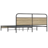 Bedframe zonder matras metaal gerookt eikenkleurig 193x203 cm - thumbnail