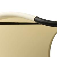 Ligbed tweepersoons met luifel textileen taupe en crèmekleurig - thumbnail