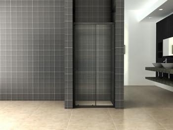 Wiesbaden Schuifdeur Skyline Douchedeur 120x200 cm 8 mm NANO Coating Mat Zwart