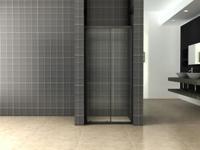 Wiesbaden Schuifdeur Skyline Douchedeur 120x200 cm 8 mm NANO Coating Mat Zwart - thumbnail