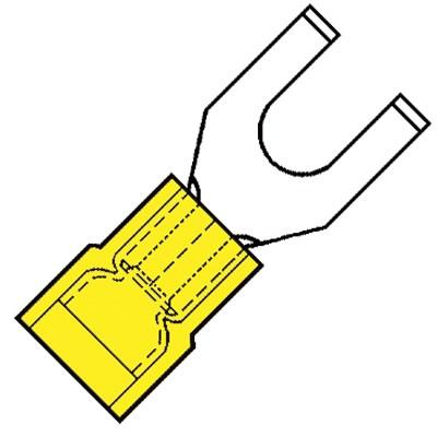 Geïsoleerde lip Vorkkabelschoen voor draad 4,0-6,0 mm2 klemko 156750 100 stuks
