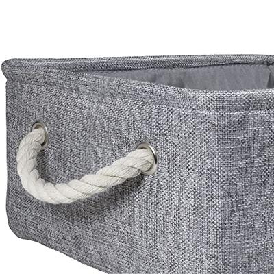 QUVIO Opbergmand met handvaten van touw - Grijs - Set van 8