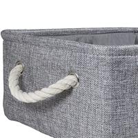 QUVIO Opbergmand met handvaten van touw - Grijs - Set van 6 - thumbnail