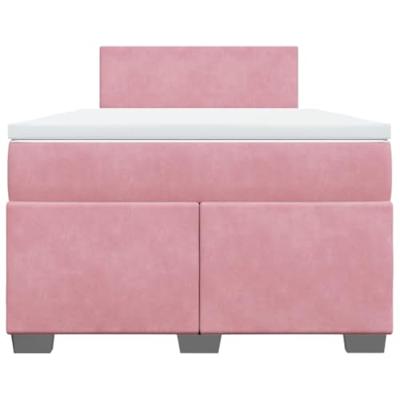 Boxspring met matras fluweel roze 120x200 cm