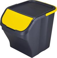 Recycling prullenbak Mondex Stack N' Sort Geel Grijs 25 L Met deksel 40 x 30 x 34 cm - thumbnail