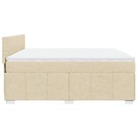 Boxspring met matras stof crèmekleurig 200x200 cm - thumbnail