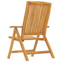 Tuinstoelen 2 st verstelbaar met kussens massief teakhout - thumbnail