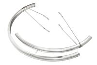 Csepel Luxus Ribbed Aluminium Fenders 28" Spatbord - Zilver - thumbnail