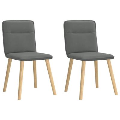Eetkamerstoelen 2 st stof donkergrijs